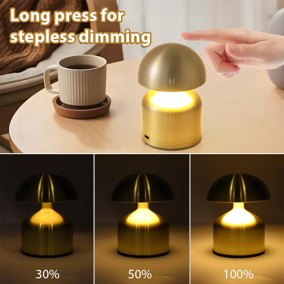 Rechargeable Retro Mushroom Table Lamp – Dimmable Touch Control - view 8