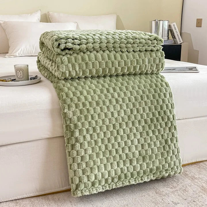 Check Pattern Velvet Throw Blanket - Warm & Cozy for Sofa or Bed – view 13