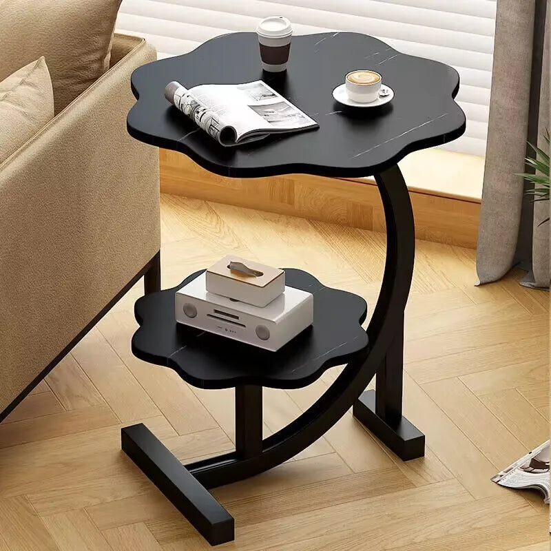 Wood and Stainless Steel Portable Mini Side Table for Balcony or Bedroom – view 3