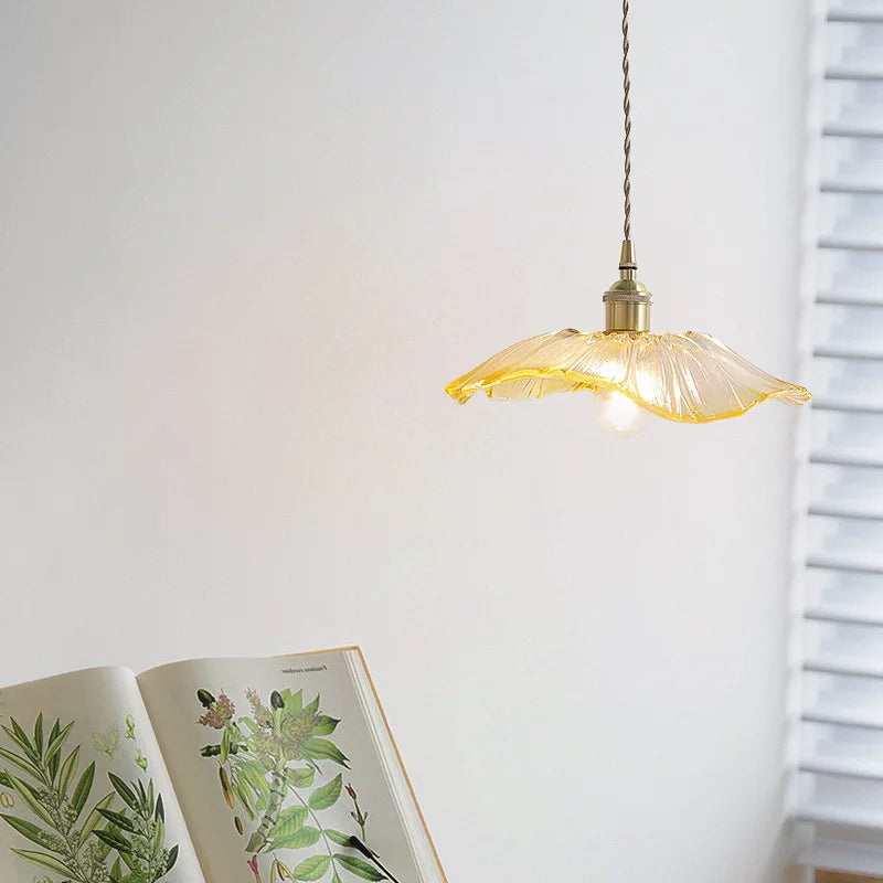 Flower Pendant Lamp in Purple and Amber for Dining Room Decor - view 5