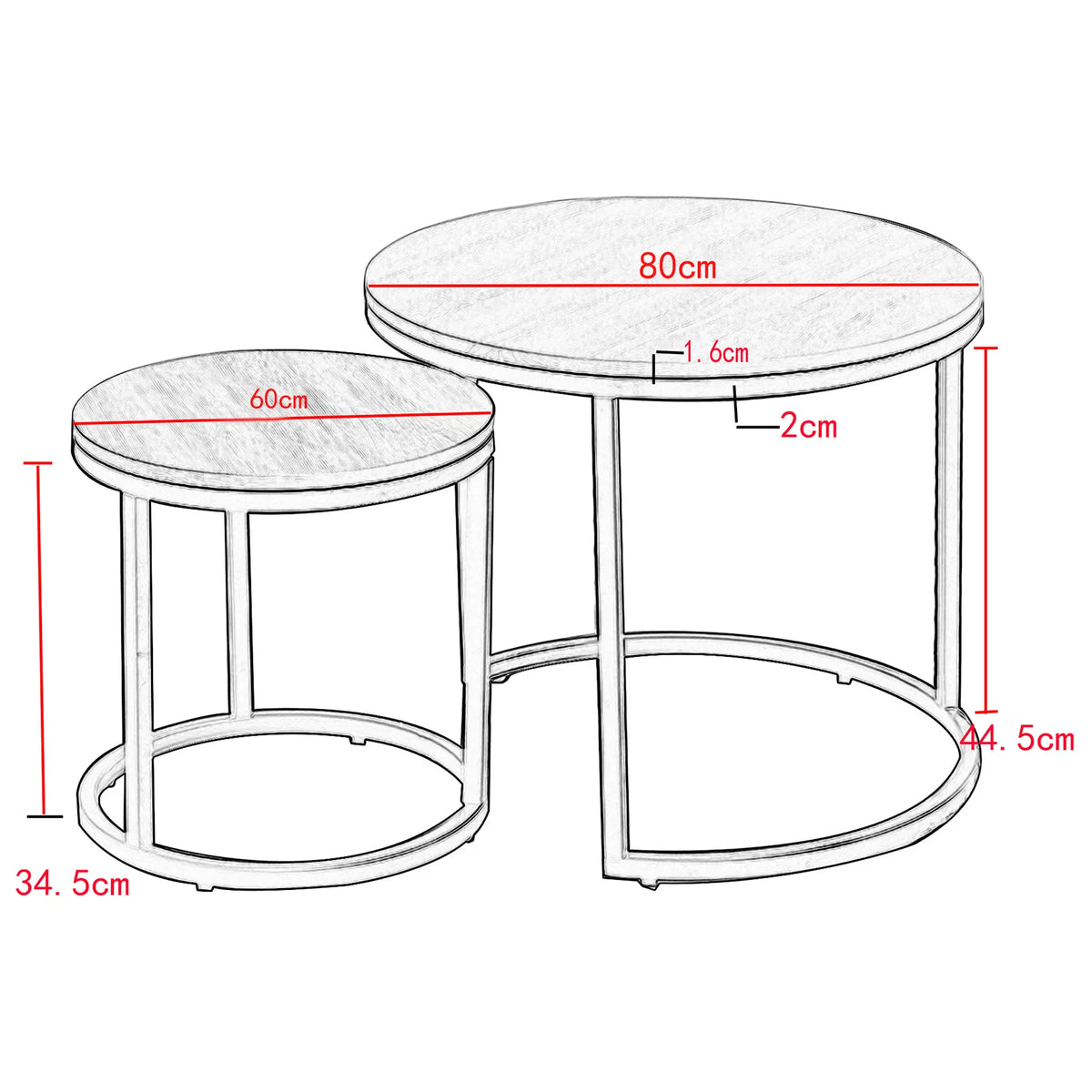 Round Side Table in White with Gold-Tone Accents for Living Room - view 7