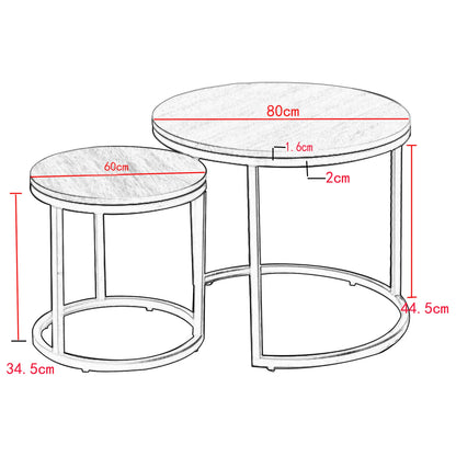 Round Side Table in White with Gold-Tone Accents for Living Room - view 7
