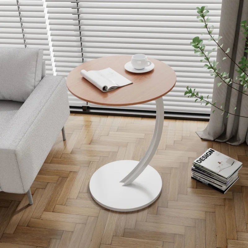 Rund Sidebord – Træ og Stål, Moderne Design til Stue eller Soveværelse – view 10