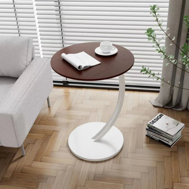 Rund Sidebord – Træ og Stål, Moderne Design til Stue eller Soveværelse – view 12