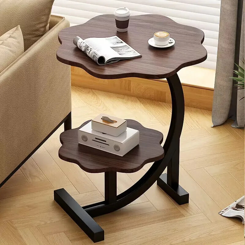 Wood and Stainless Steel Portable Mini Side Table for Balcony or Bedroom – view 2