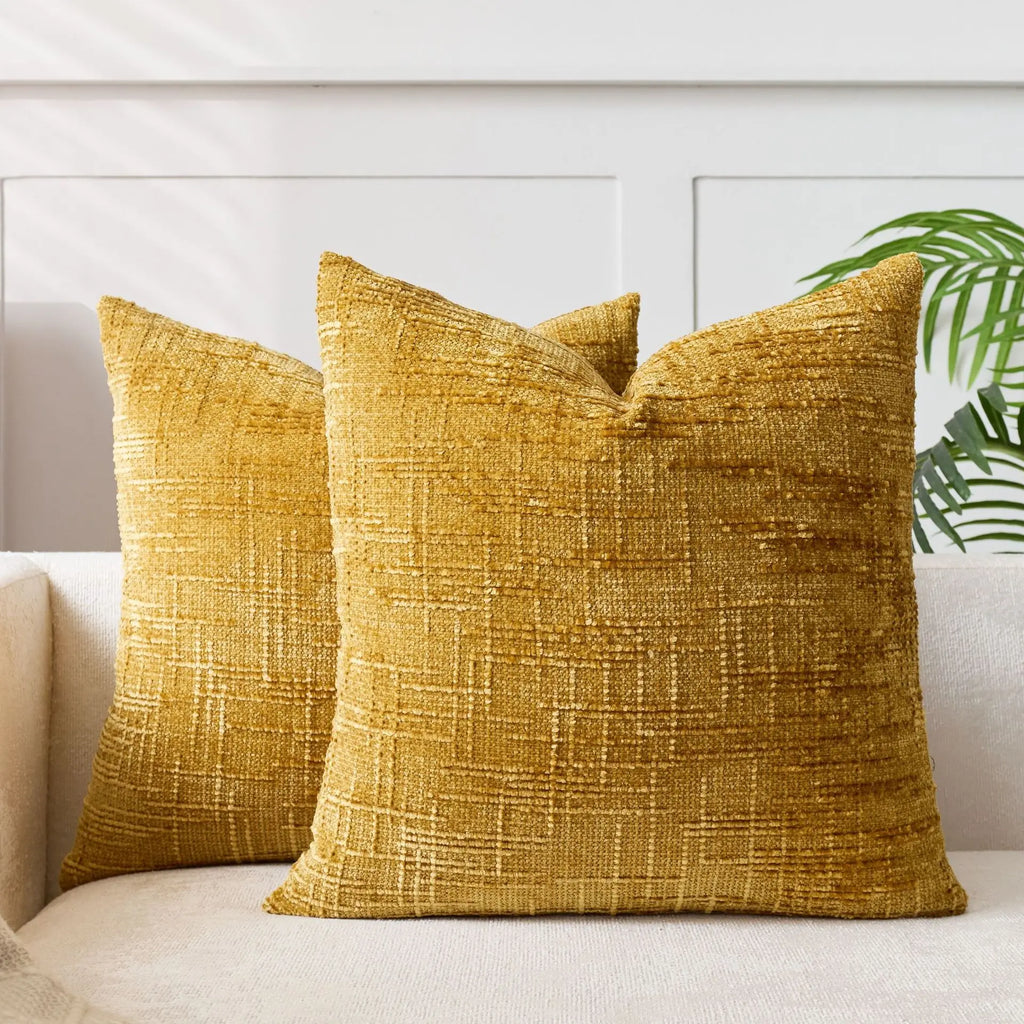 Chenille Cushion Cover – Beige, Elegant Design for Sofa or Bedroom, Available in Various Sizes – view 5