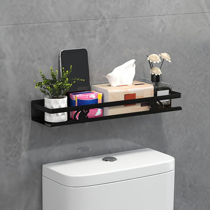 Black Floating Wall Shelf - Modern Bathroom Storage - view 2