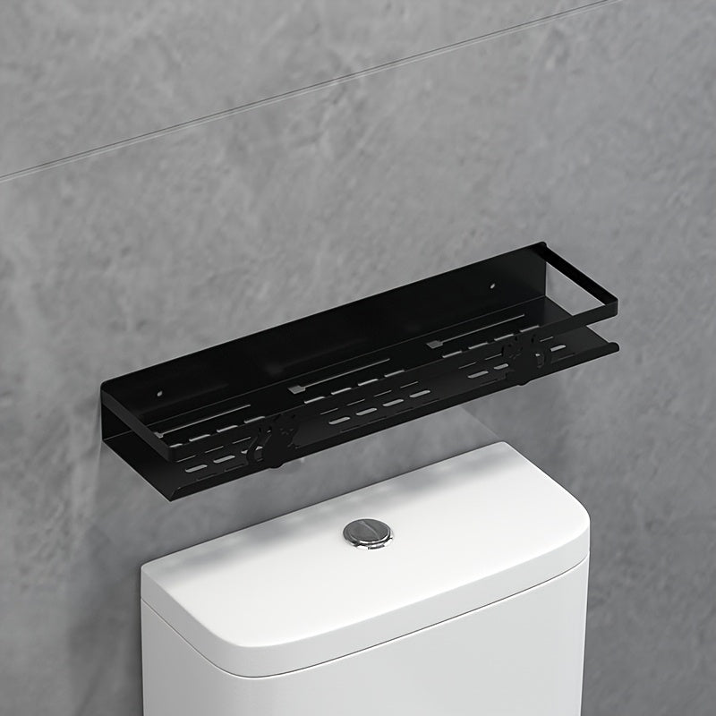 Black Floating Wall Shelf - Modern Bathroom Storage - view 3