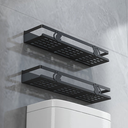 Black Floating Wall Shelf - Modern Bathroom Storage - view 5