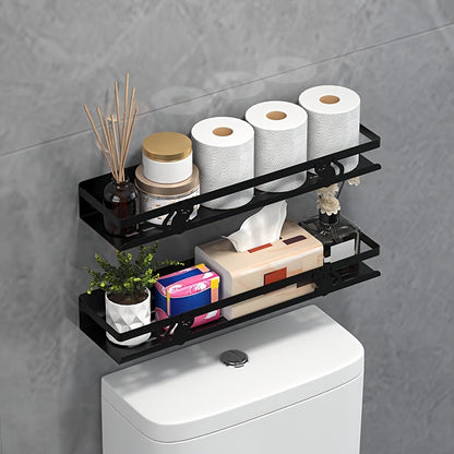 Black Floating Wall Shelf - Modern Bathroom Storage - view 6