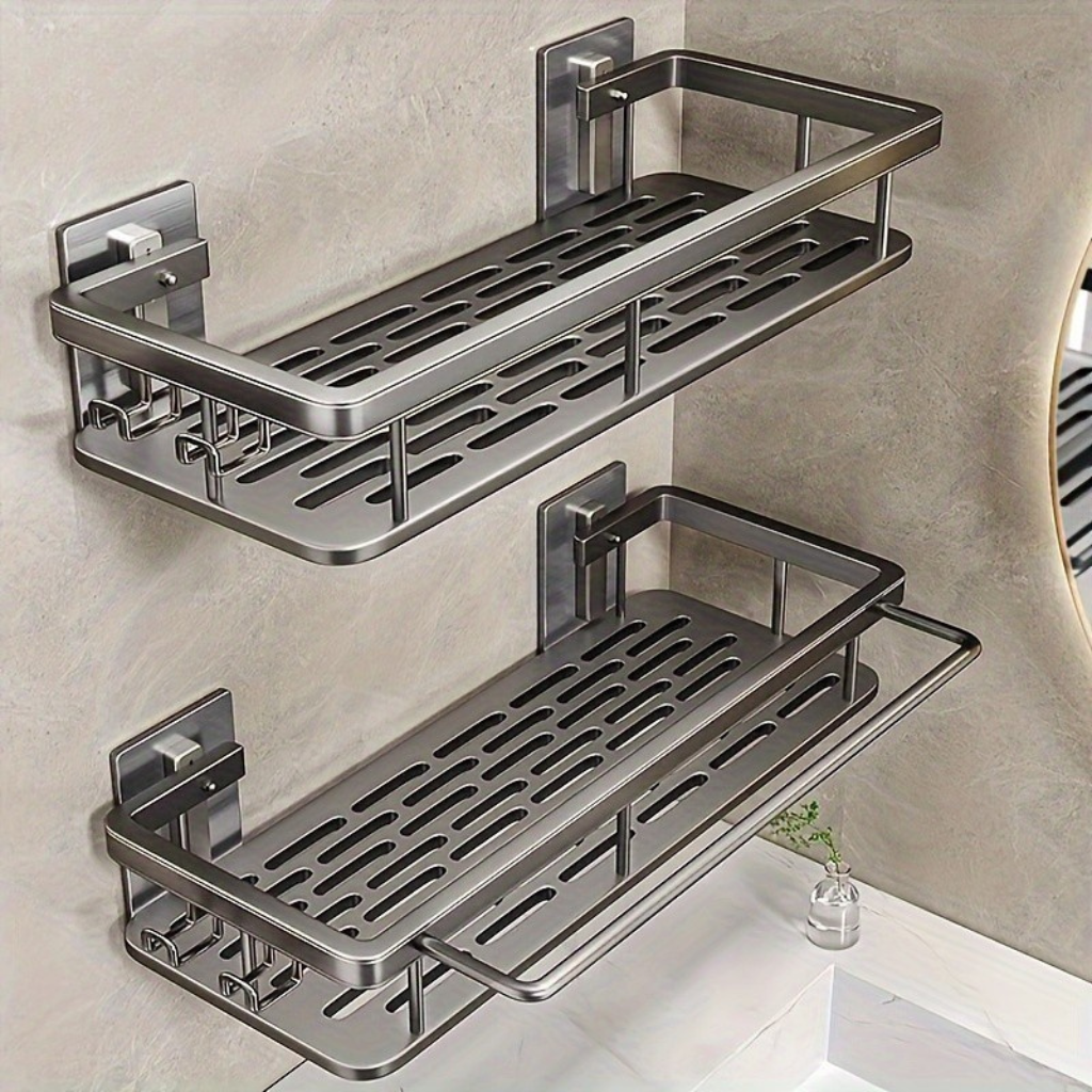 Double-Tier Wall Shelf for Bathroom Cosmetics and Toiletries - view 8