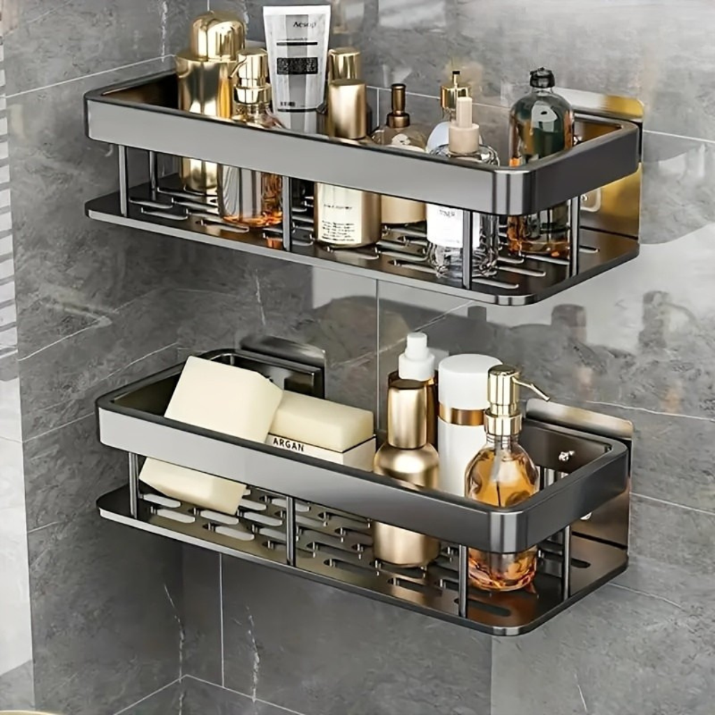 Double-Tier Wall Shelf for Bathroom Cosmetics and Toiletries - view 7