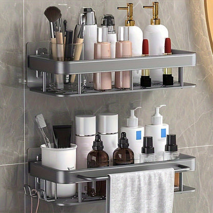 Double-Tier Wall Shelf for Bathroom Cosmetics and Toiletries - view 4