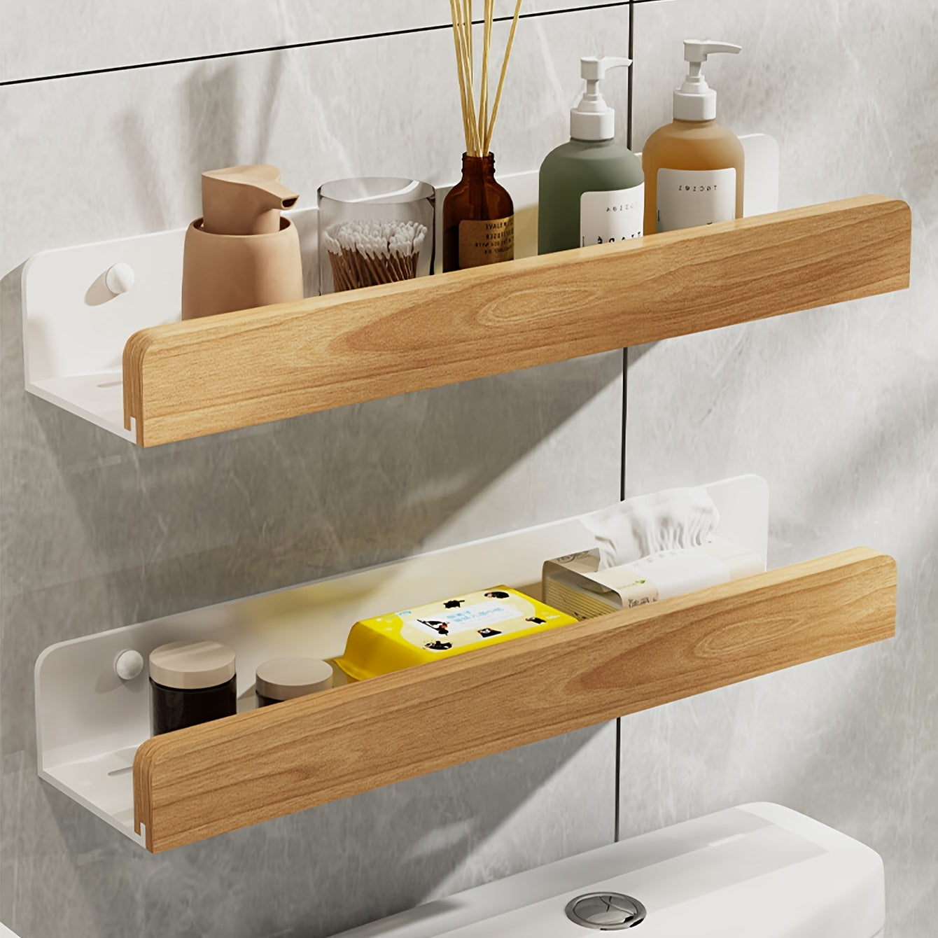 No-Drill Bathroom Wall Shelf for Shampoo and Cosmetics - view 12