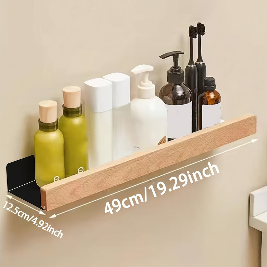 Wrought Iron Bathroom Wall Shelf – Modern No-Drill for Shampoo & Cosmetics – view 6
