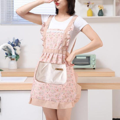 Vintage Floral Print Kitchen Apron for Cooking and Baking - view 9
