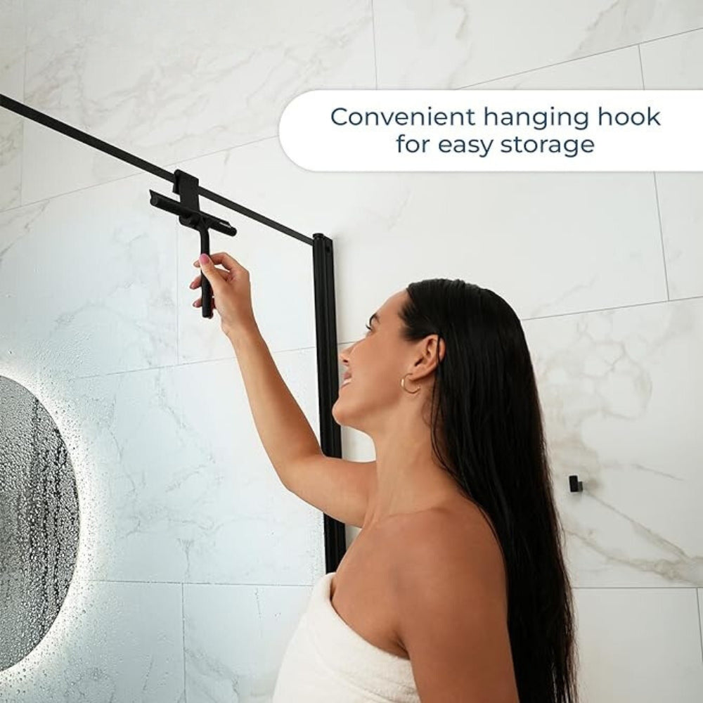 Modern Window and Mirror Cleaner with Slim Black Handle - view 3