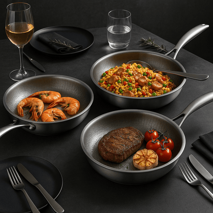 Hammered 28 cm Frying Pan - Induction, Gas, and Oven Safe - view 2