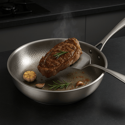 Hammered 28 cm Frying Pan - Induction, Gas, and Oven Safe - view 6