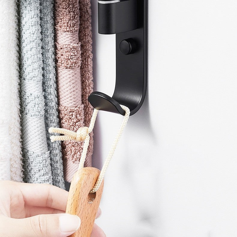 Black 5-Arm Towel Holder - Minimalist Bathroom Organizer - view 3