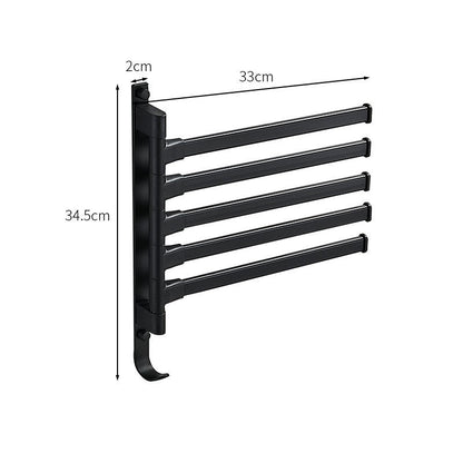 Black 5-Arm Towel Holder - Minimalist Bathroom Organizer - view 4