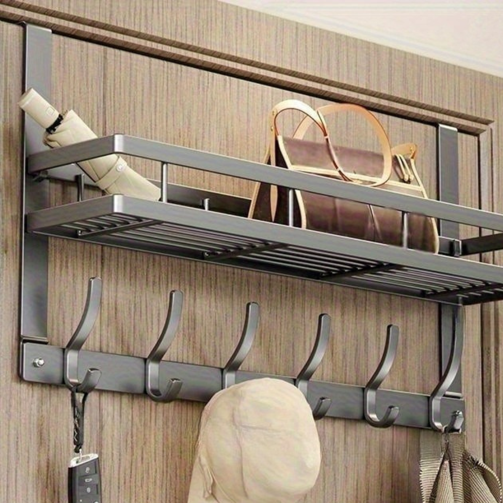 Over-Door Storage Rack - Space-Saving Organizer for Entryway or Bedroom - view 6