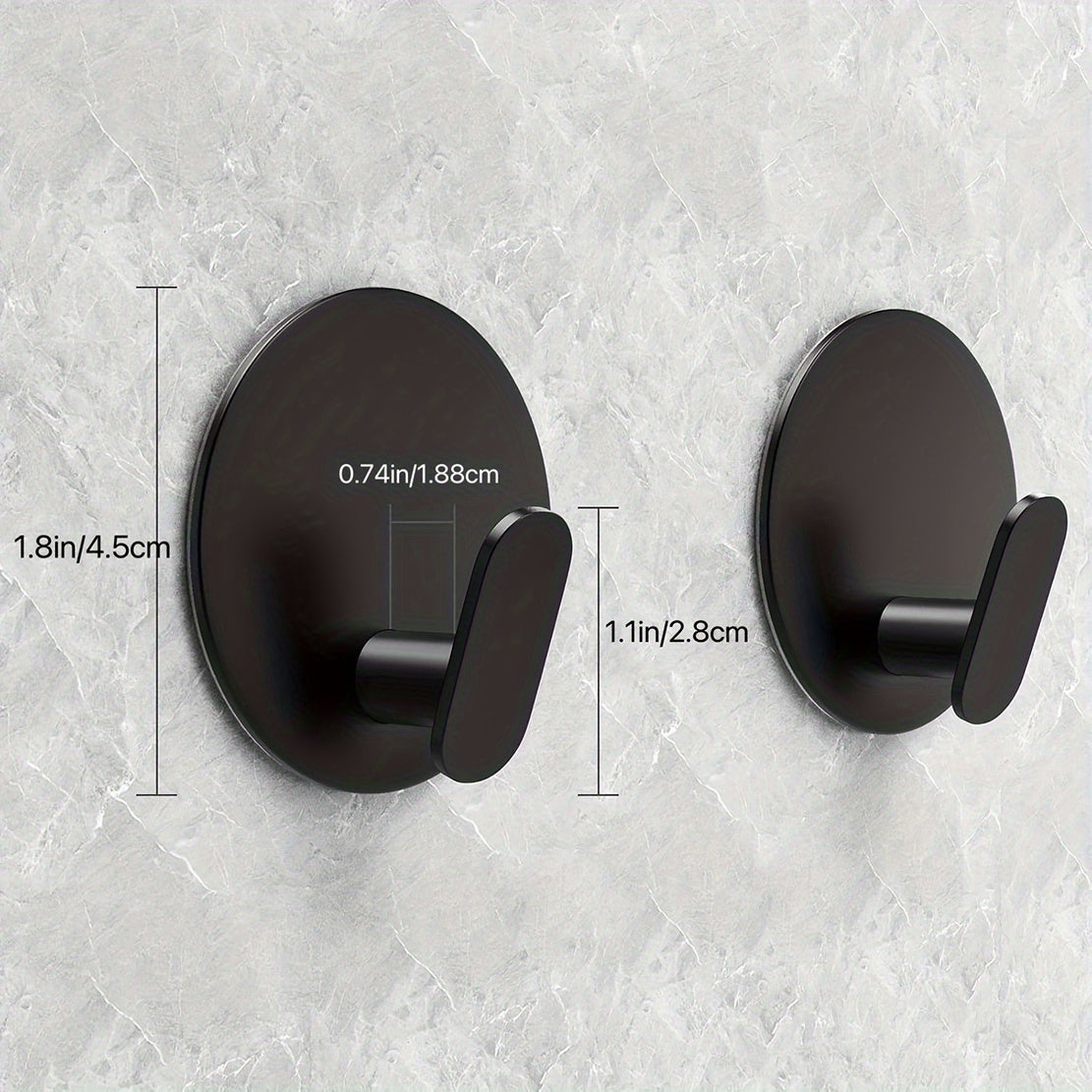 Self-Adhesive Black Wall Hooks - Bathroom and Kitchen Organizer - view 4
