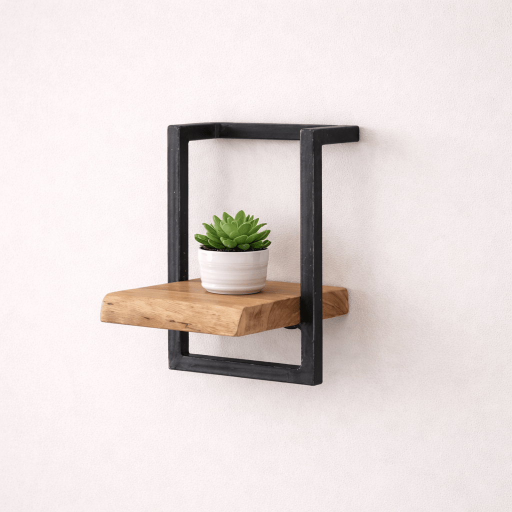 Vintage-Style Wall Shelf with Black Frame for Living Room - view 15