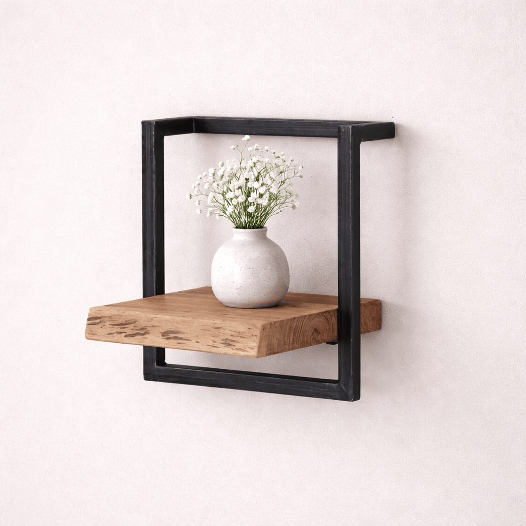 Vintage-Style Wall Shelf with Black Frame for Living Room - view 31
