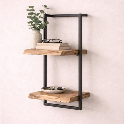 Vintage-Style Wall Shelf with Black Frame for Living Room - view 9