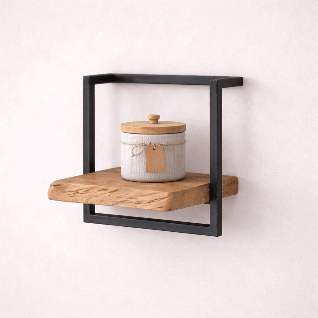 Vintage-Style Wall Shelf with Black Frame for Living Room - view 37