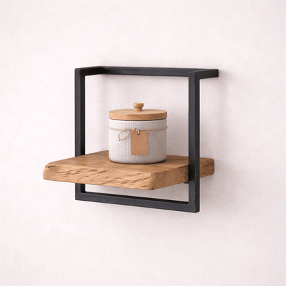 Vintage-Style Wall Shelf with Black Frame for Living Room - view 37