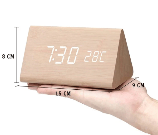 Minimalist LED Clock with Tap Activation for Desk or Nightstand - view 10