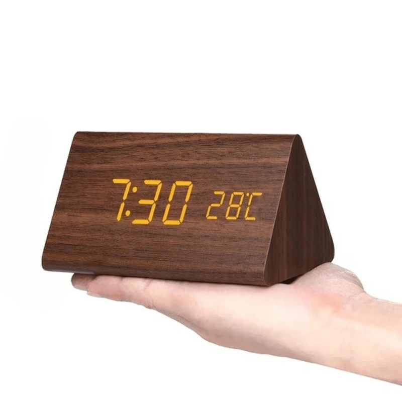 Minimalist LED Clock with Tap Activation for Desk or Nightstand - view 3