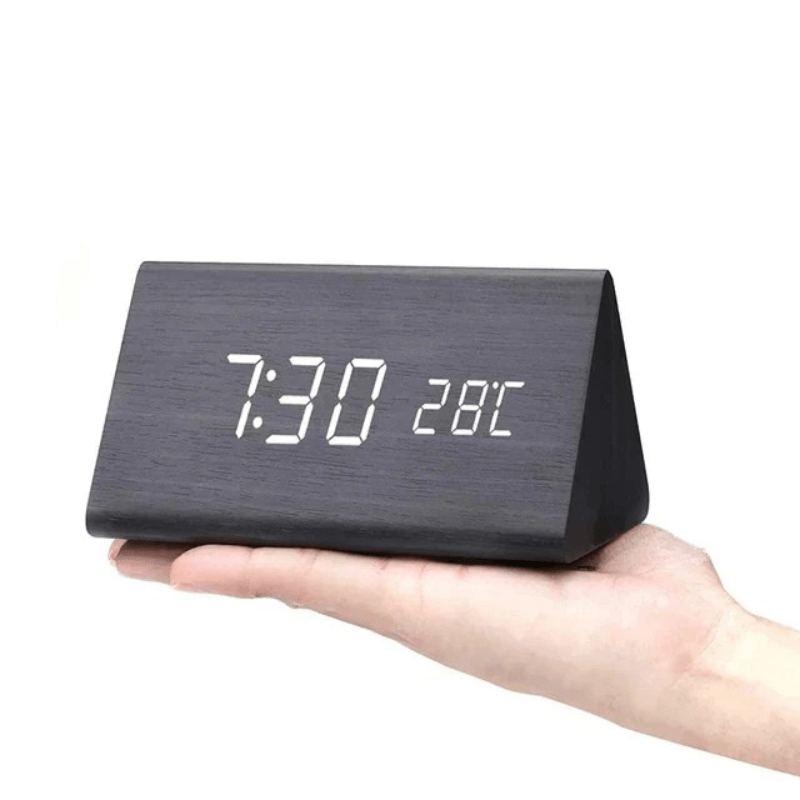 Minimalist LED Clock with Tap Activation for Desk or Nightstand - view 4