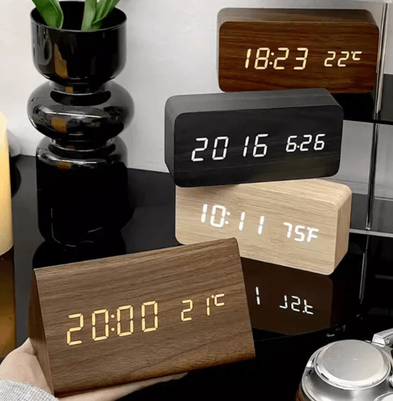 Minimalist LED Clock with Tap Activation for Desk or Nightstand - view 21