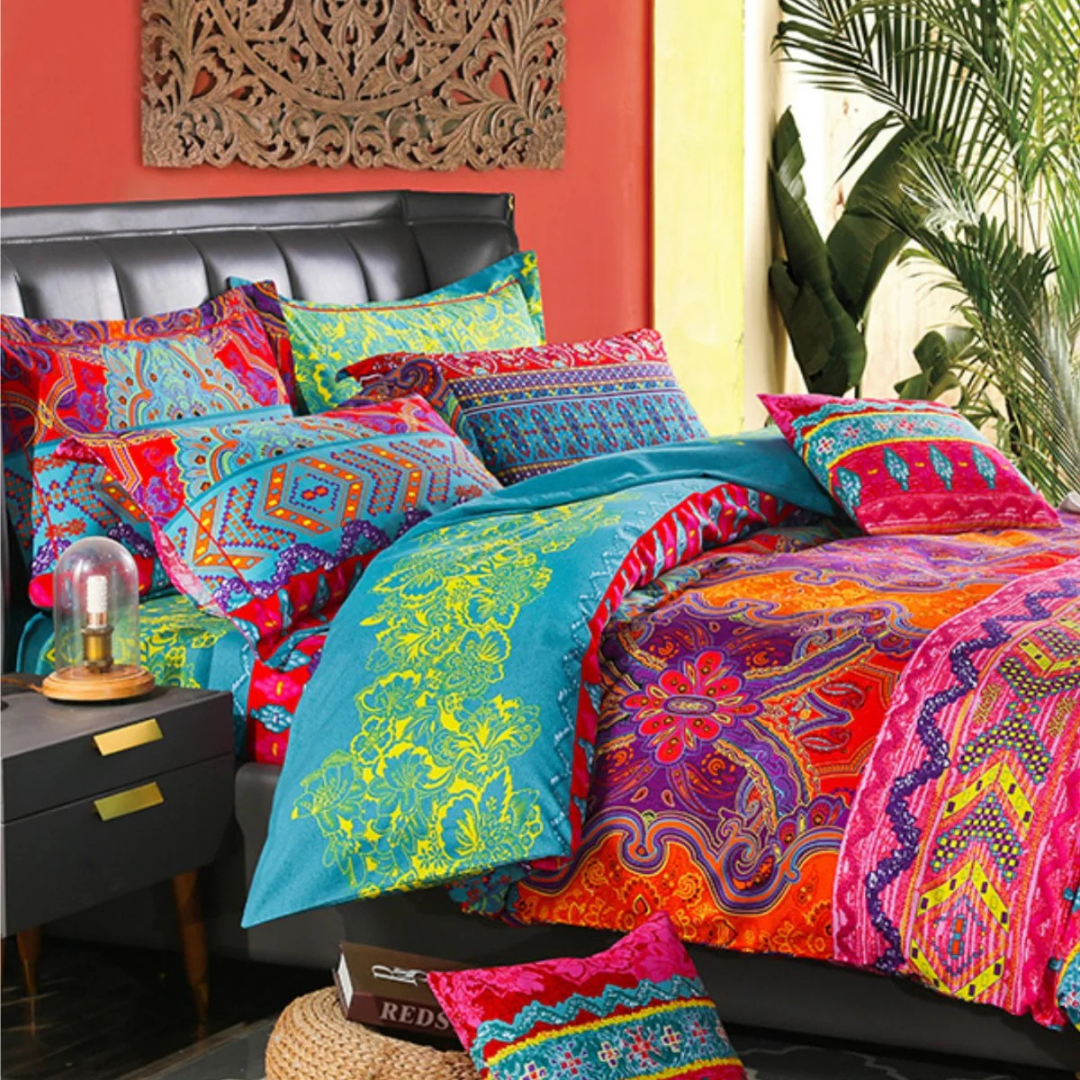 Abstract Pattern Duvet Cover Set in Multiple Colors