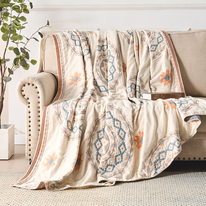Bohemian Mandala Throw – Soft Colors for Living Room or Bedroom - view 7