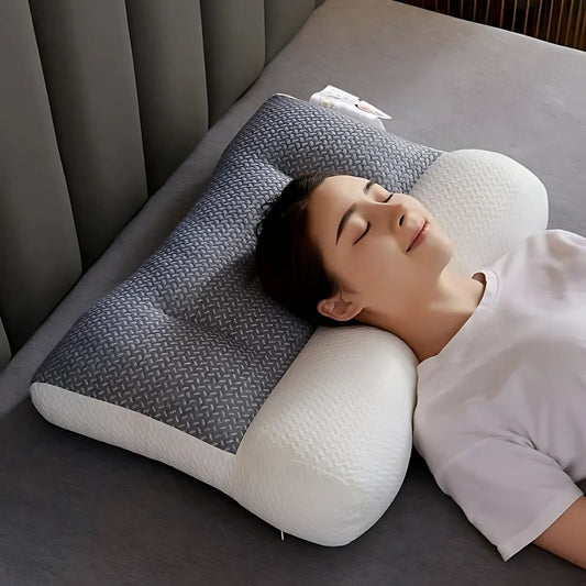 Adjustable Orthopedic Neck Pillow in White for Sleep Support
