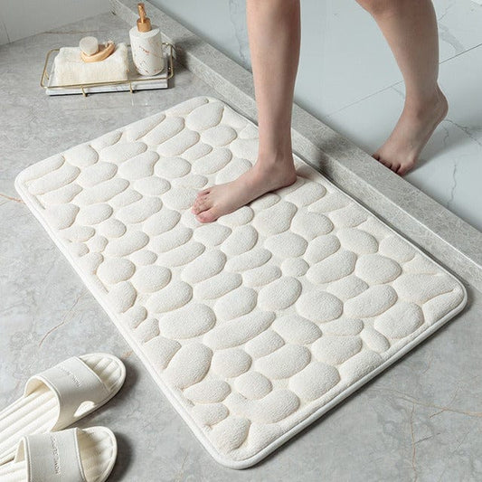 Anti-Slip Shower Mat in White for Bathroom Safety