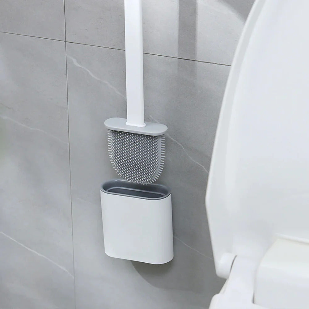 Flexible Toilet Brush with Wall Holder for Thorough Cleaning