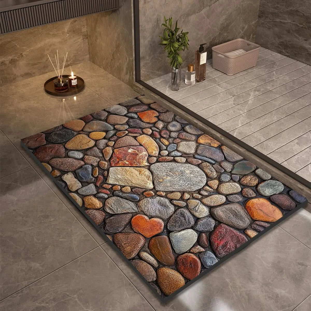 Fast-Drying Non-Slip Bath Mat - Modern Minimalist Design - view 10