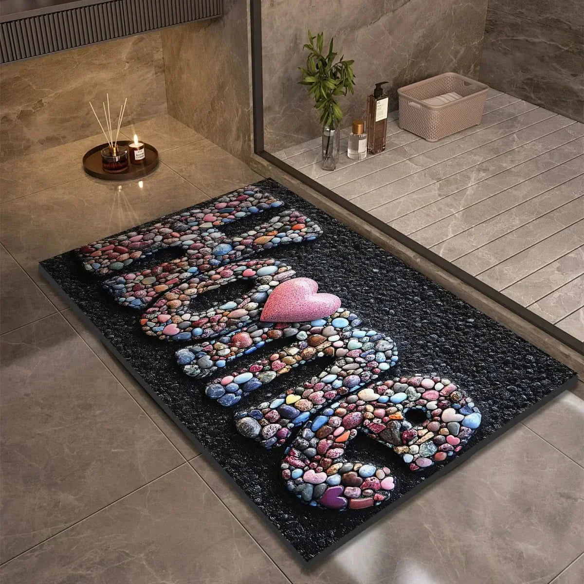 Fast-Drying Non-Slip Bath Mat - Modern Minimalist Design - view 14