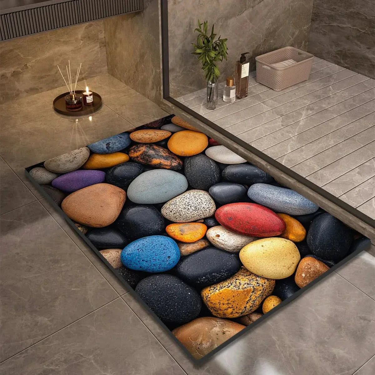 Fast-Drying Non-Slip Bath Mat - Modern Minimalist Design - view 16