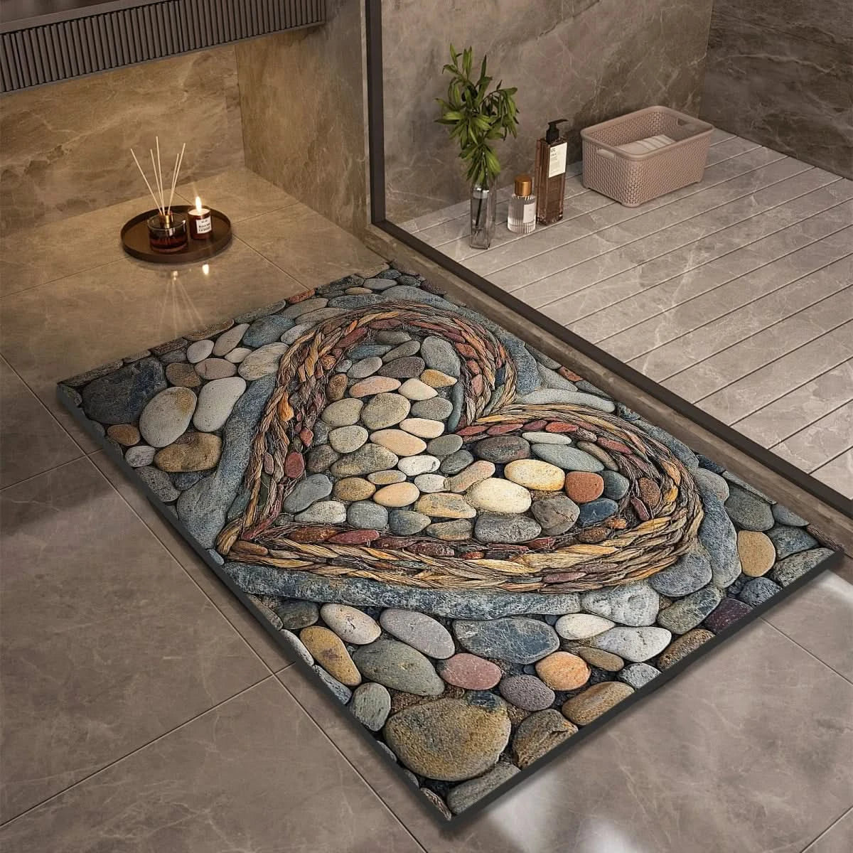 Fast-Drying Non-Slip Bath Mat - Modern Minimalist Design - view 9