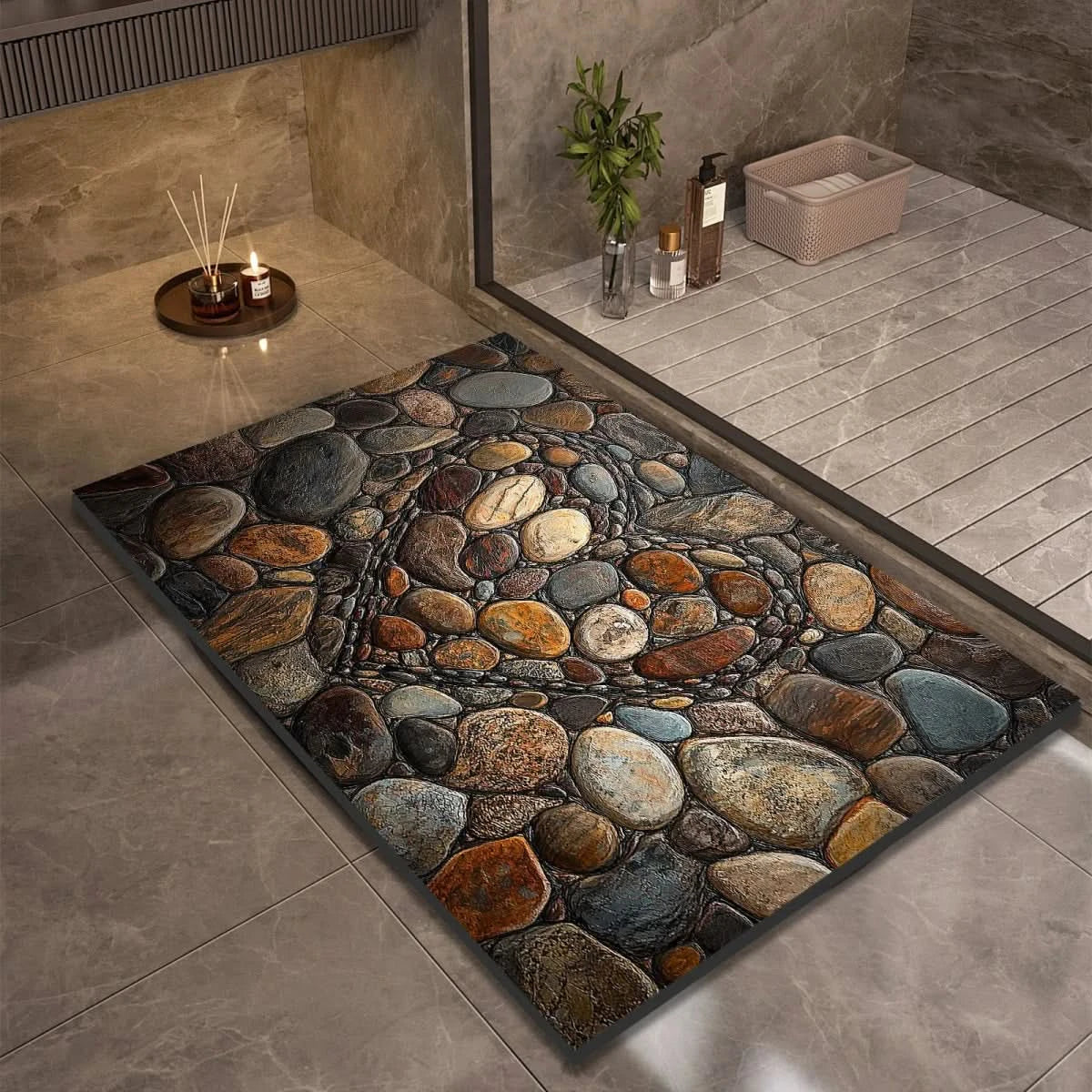 Fast-Drying Non-Slip Bath Mat - Modern Minimalist Design - view 13