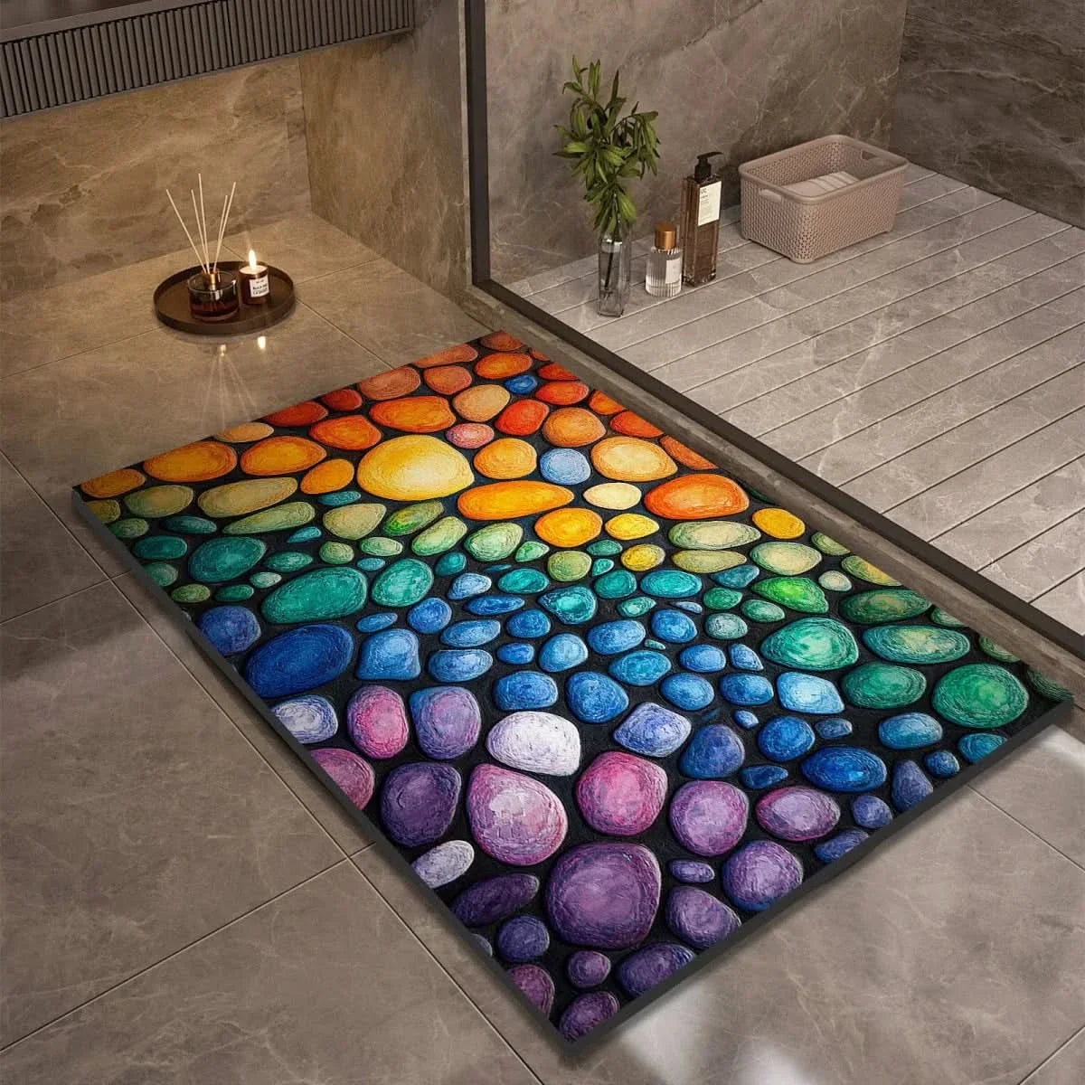 Fast-Drying Non-Slip Bath Mat - Modern Minimalist Design - view 7