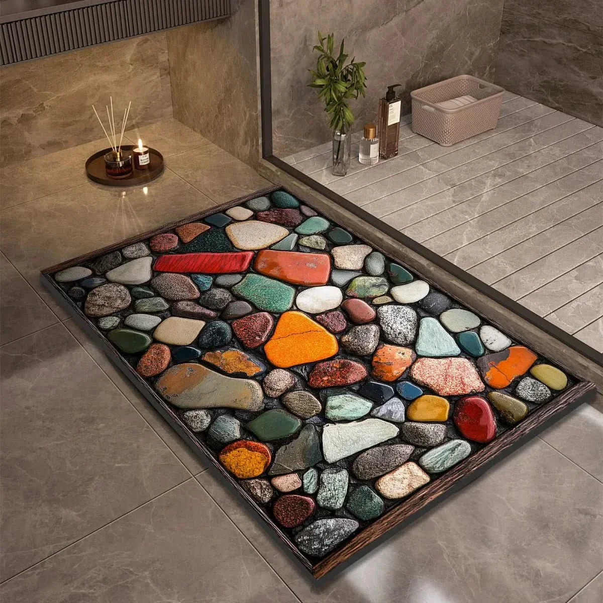 Fast-Drying Non-Slip Bath Mat - Modern Minimalist Design - view 17