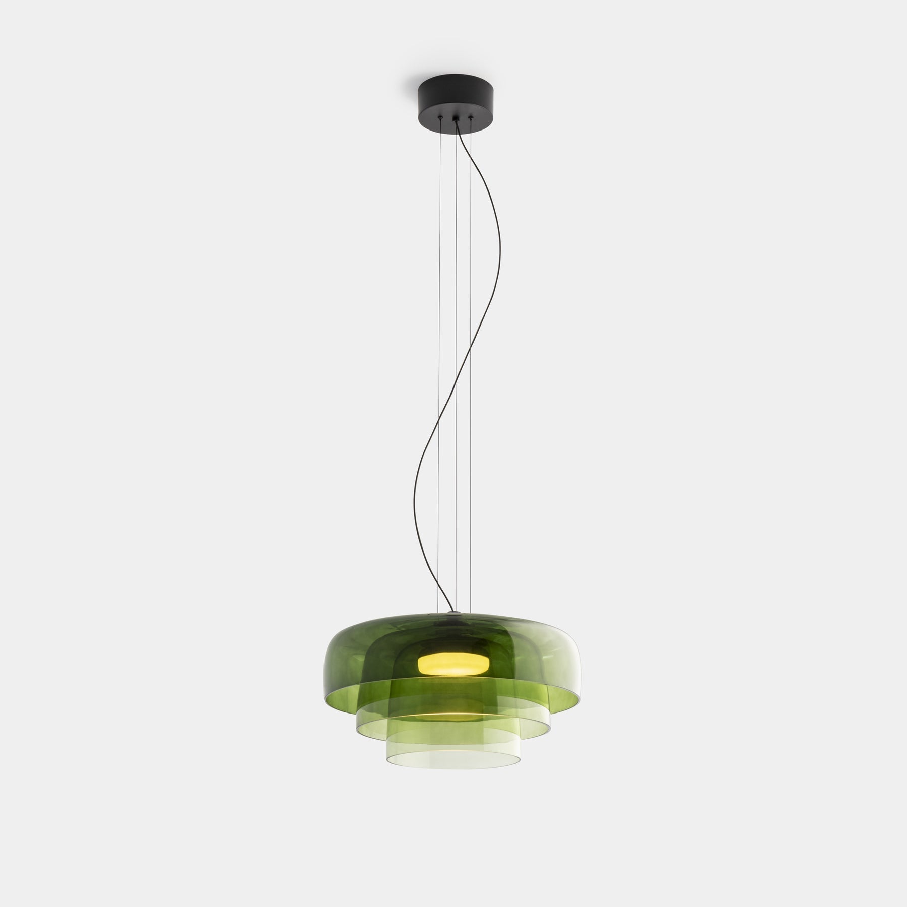 Layered Pendant Light – Modern Design in Orange, Green, Gray - view 19