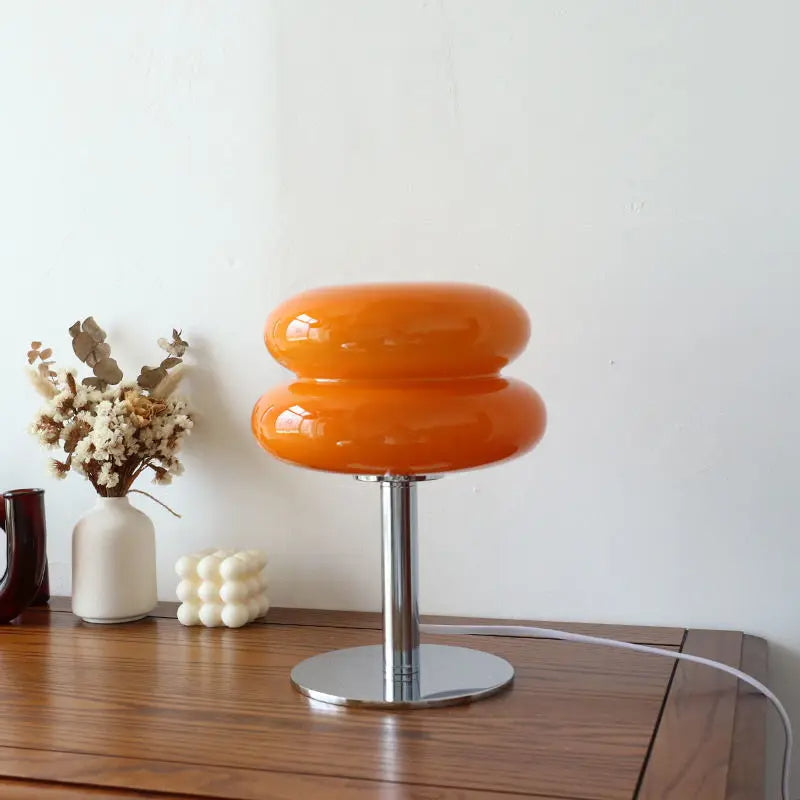 Cordless Dimmable Table Lamp in White, Bauhaus Style